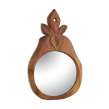 Vintage mahogany wood mirror handmade pear shape
