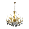 Twelve-armed golden bronze light chandelier