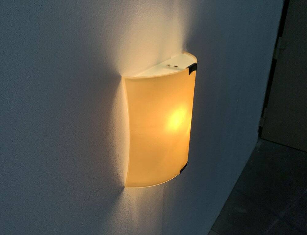 Postmodern vintage Italian glass wall lamp by Lucitalia, 1970s.