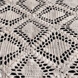 Dessus de lit en coton blanc -  jeté de canapé aux motifs géométriques