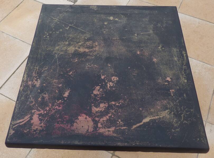 Vintage professional bistro table and its cast iron base