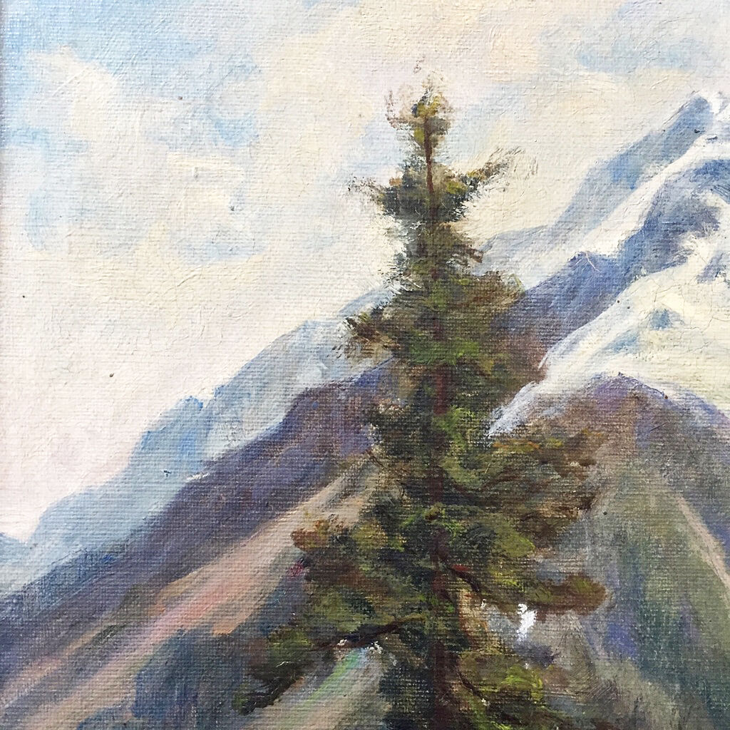 Old oil canvas turned it green 43 x 54cm