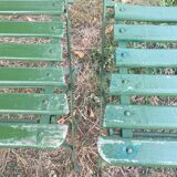Antique folding garden chairs with wooden slats