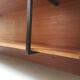 wall-mounted bookcase in wood and black metal, Scandinavian design 1970