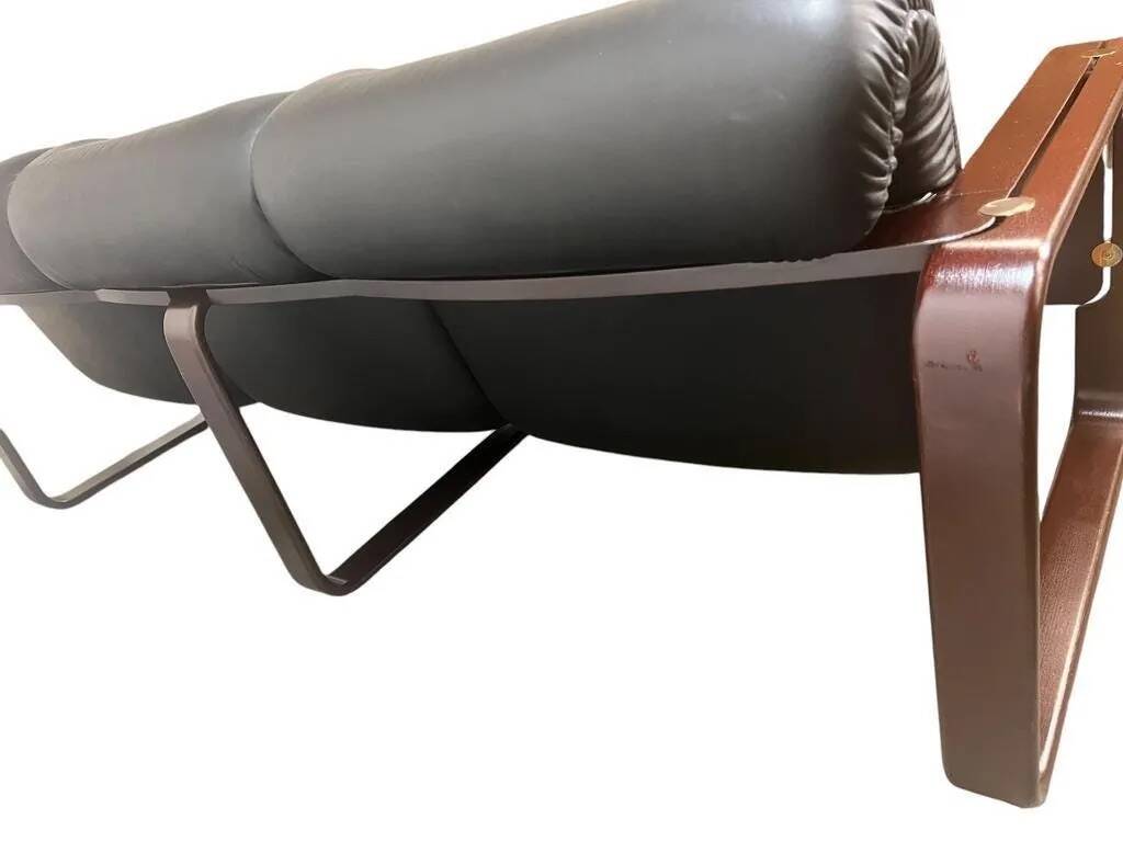 Canapé / canapé vintage en cuir noir martin stoll