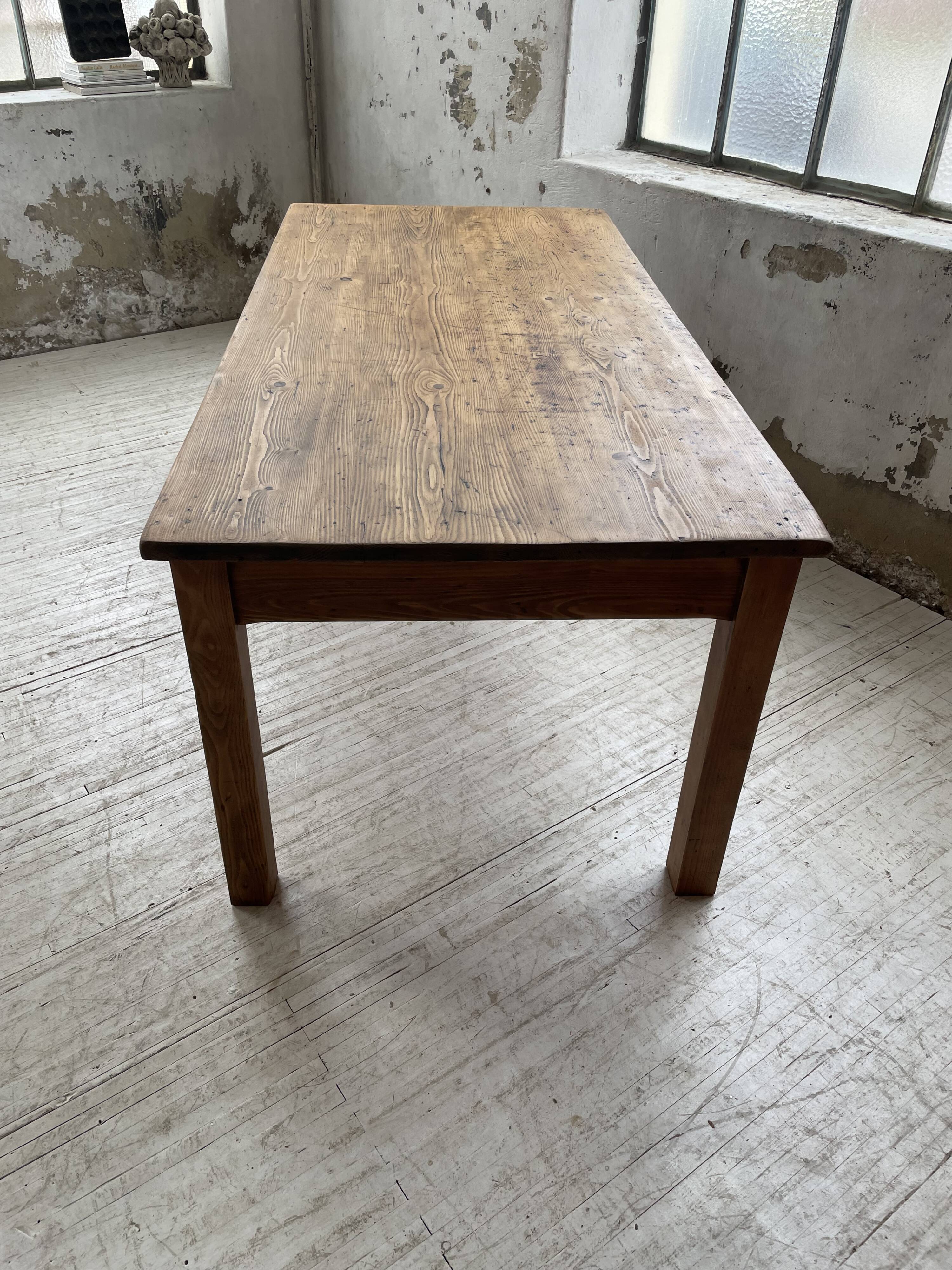 Farmhouse table in elm and pine 2m