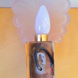 Frosted glass leaf wall light, 1980.