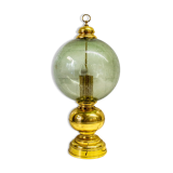 Lampe de table en laiton et verre soufflé, style Caccia Dominioni années 60