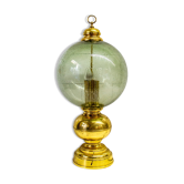 Lampe de table en laiton et verre soufflé, style Caccia Dominioni années 60