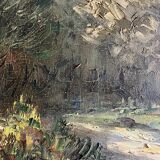 HST painting "Mediterranean landscape" by Louis AUDREY (19th-20th centuries)