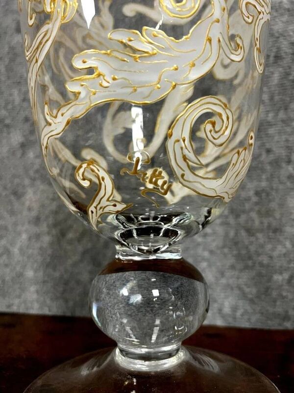 luxueux ensemble vase et plateau en cristal / Murano - Baccarat