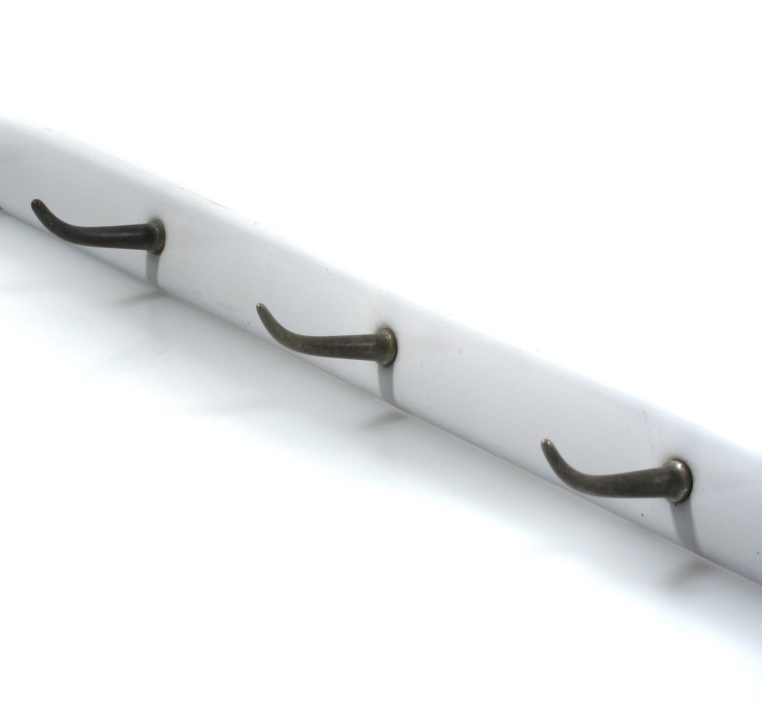 Coat rack in enamel and hooks, 1930s