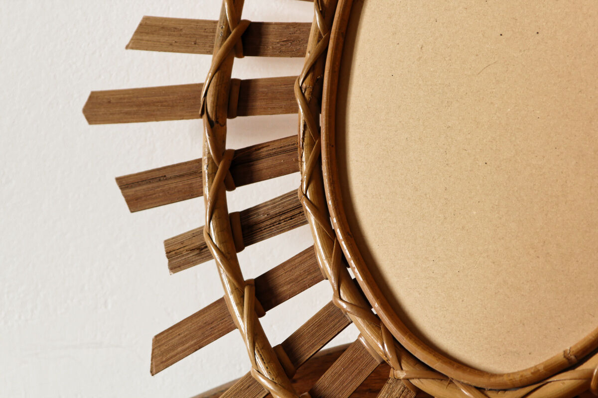 Rattan sun mirror
