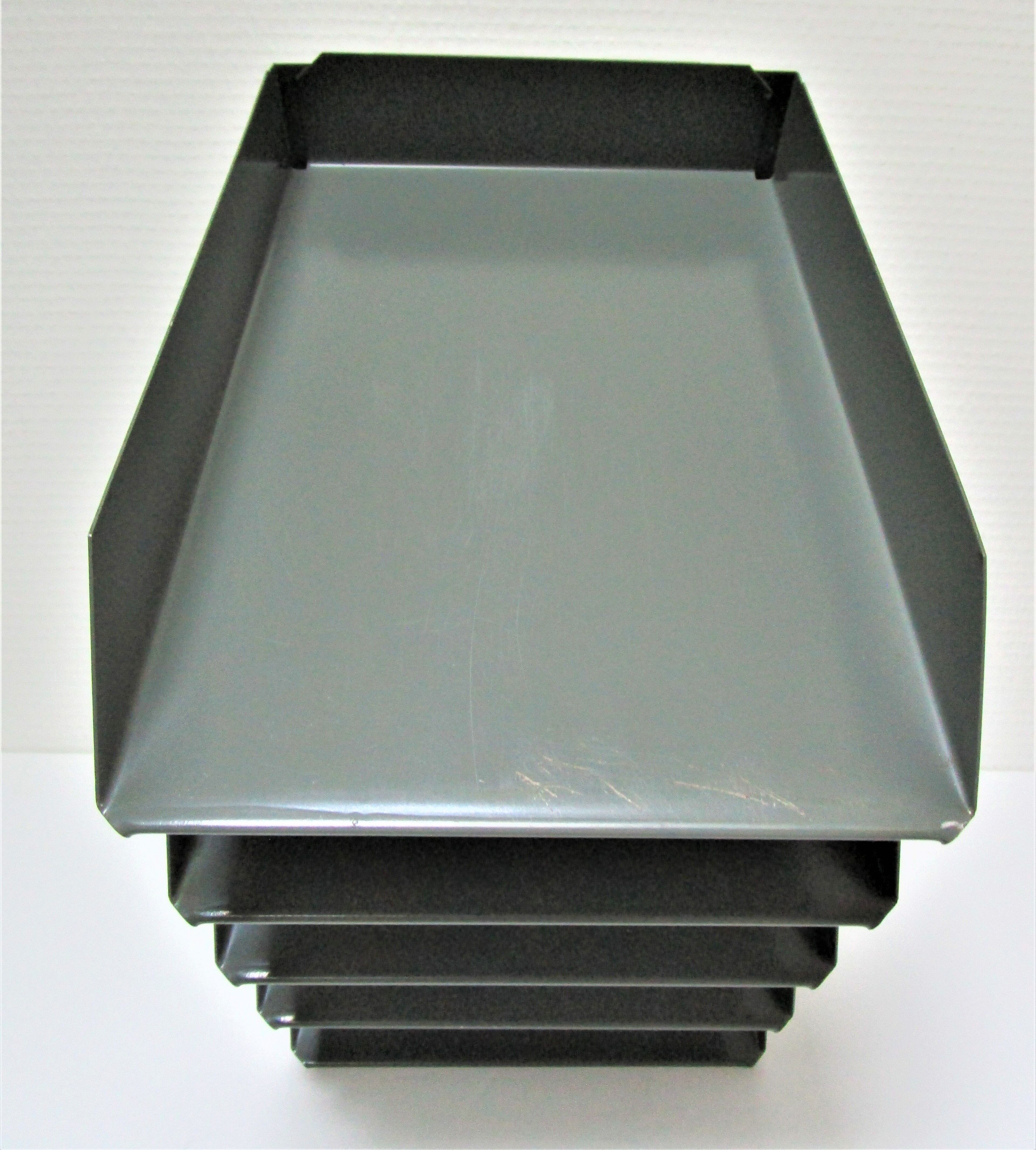 Two vintage lacquered steel desk sorters