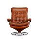 Cognac Leather Swivel chair, 1960s