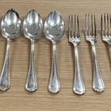 Set of 12 cutlery signed Christofle model Spatours in silver metal