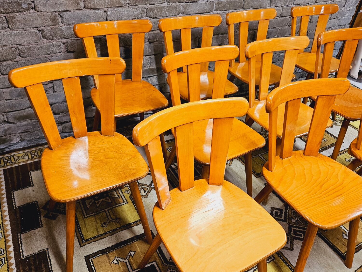 Set of 12 vintage bistro chairs