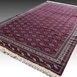 Large Semi Antique Turkmen Rug Bukhara Yomouth 370 × 224 Cm - Handmade