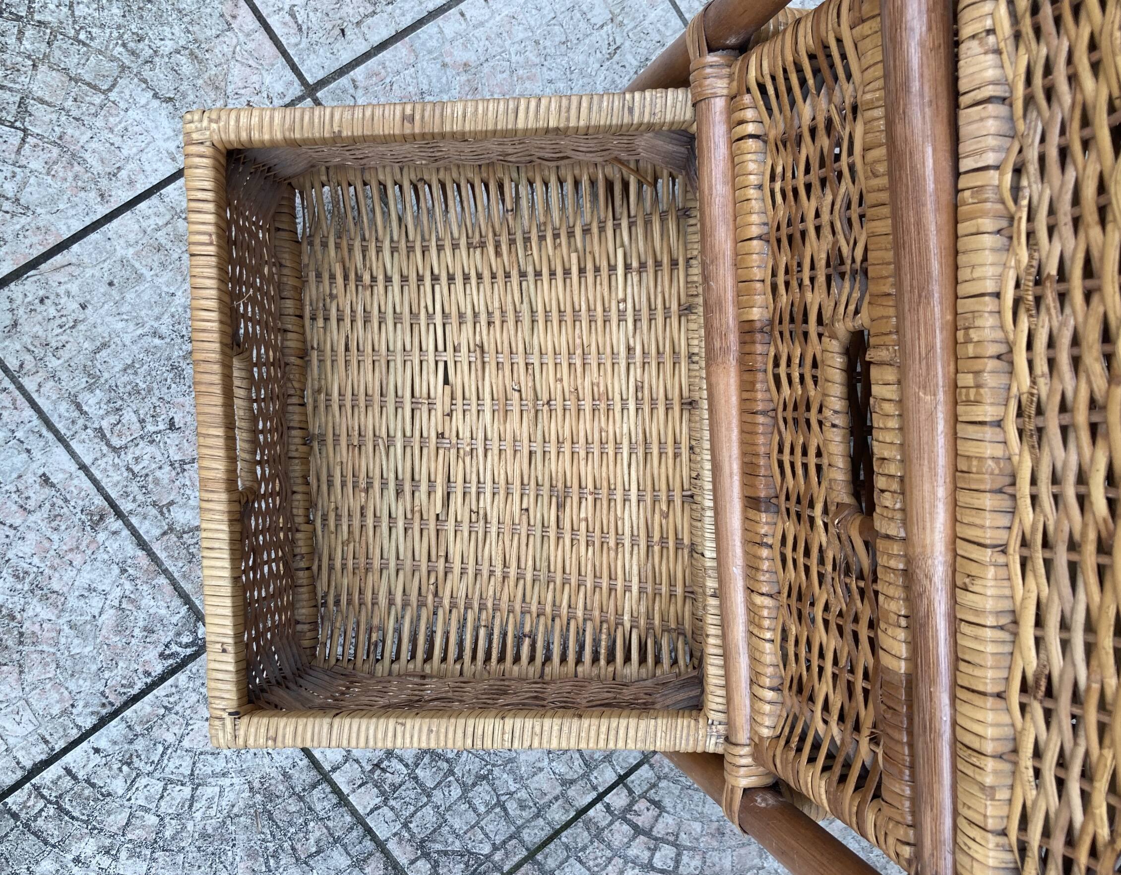 Vintage rattan chiffonier