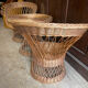 Fauteuils table en rotin vintage