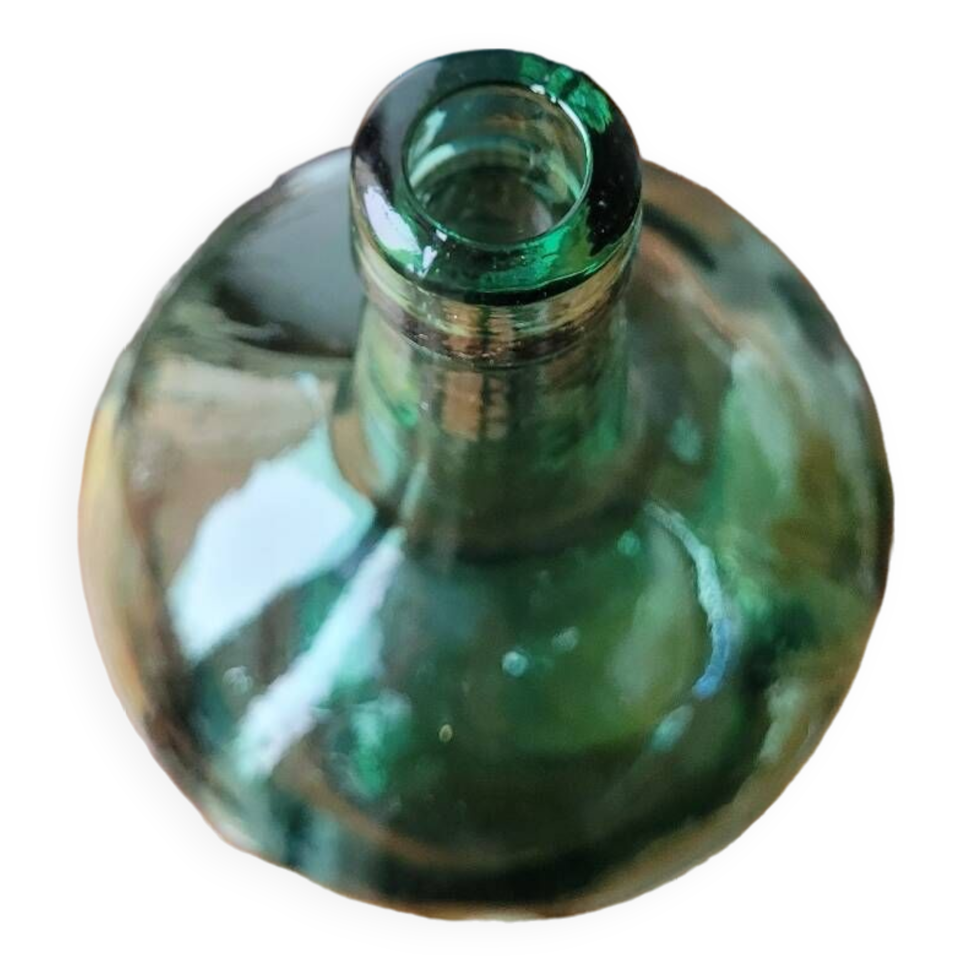 Turquoise green demijohn vase