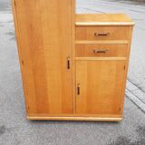 Asymmetrical wardrobe light oak 1950