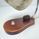 table lamp vintage art deco bauhaus, 30s, opaline marbled wood