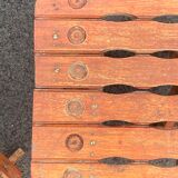 Pair of vintage folding wooden stools from Tyrol mountain