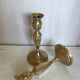 Pair of brass candle holders