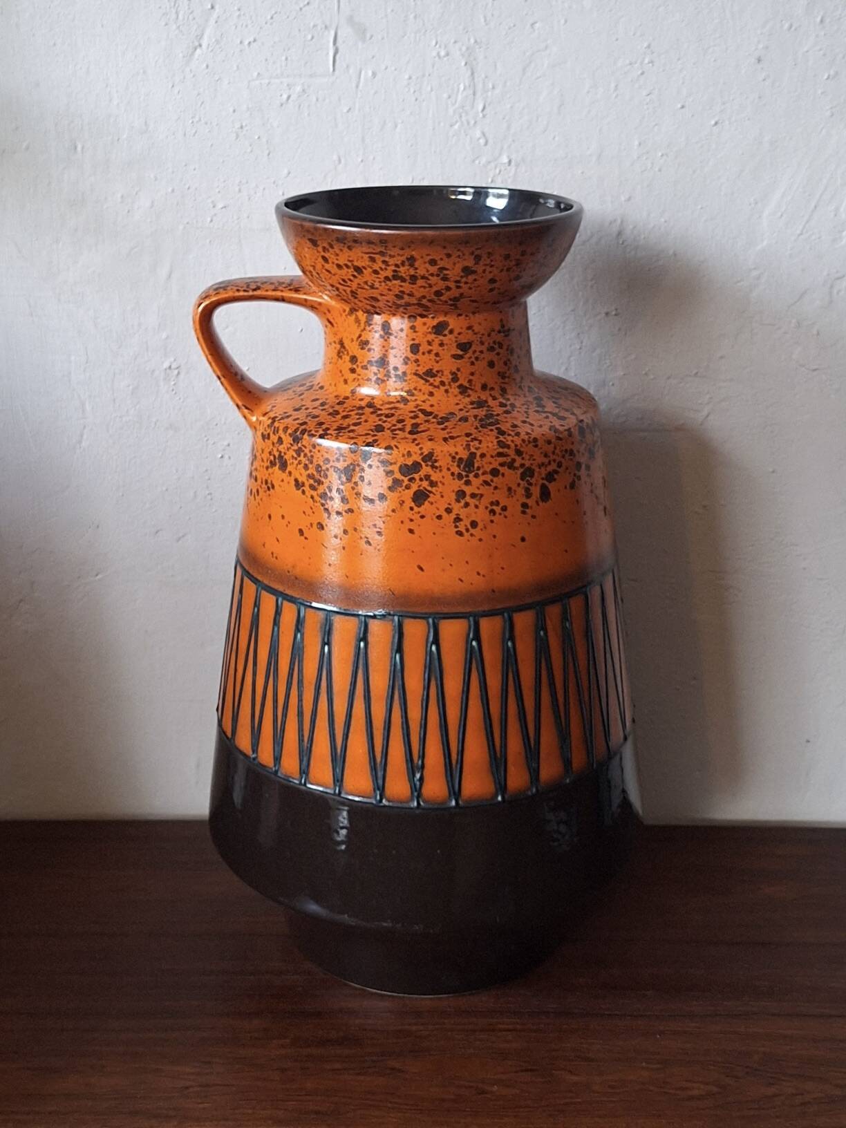 Large vintage Brutalist ceramic floor vase, 1970s