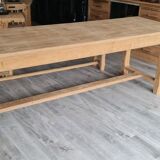 Large farmhouse table in raw solid oak