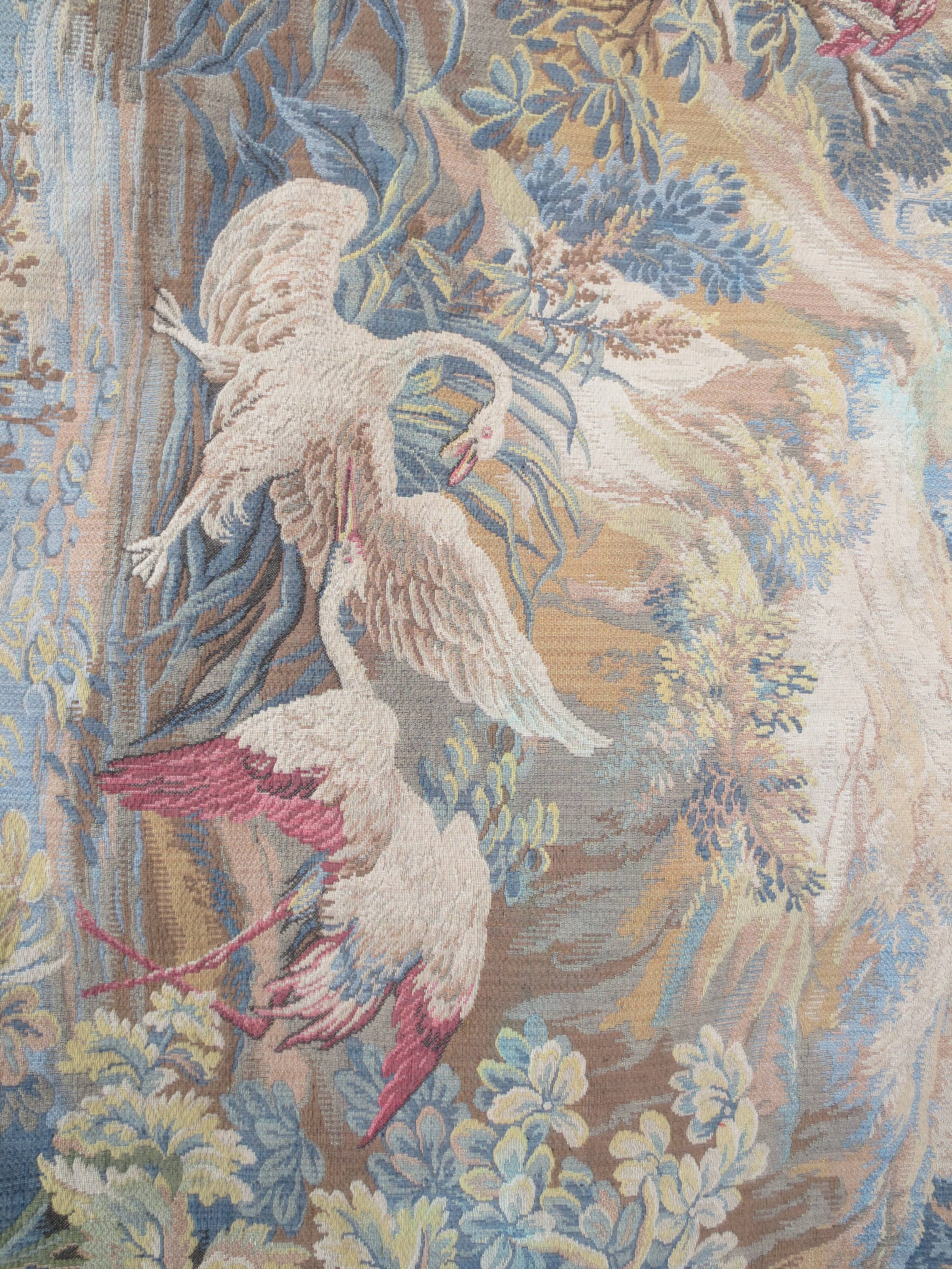 large antique wall tapestry, Aubusson style