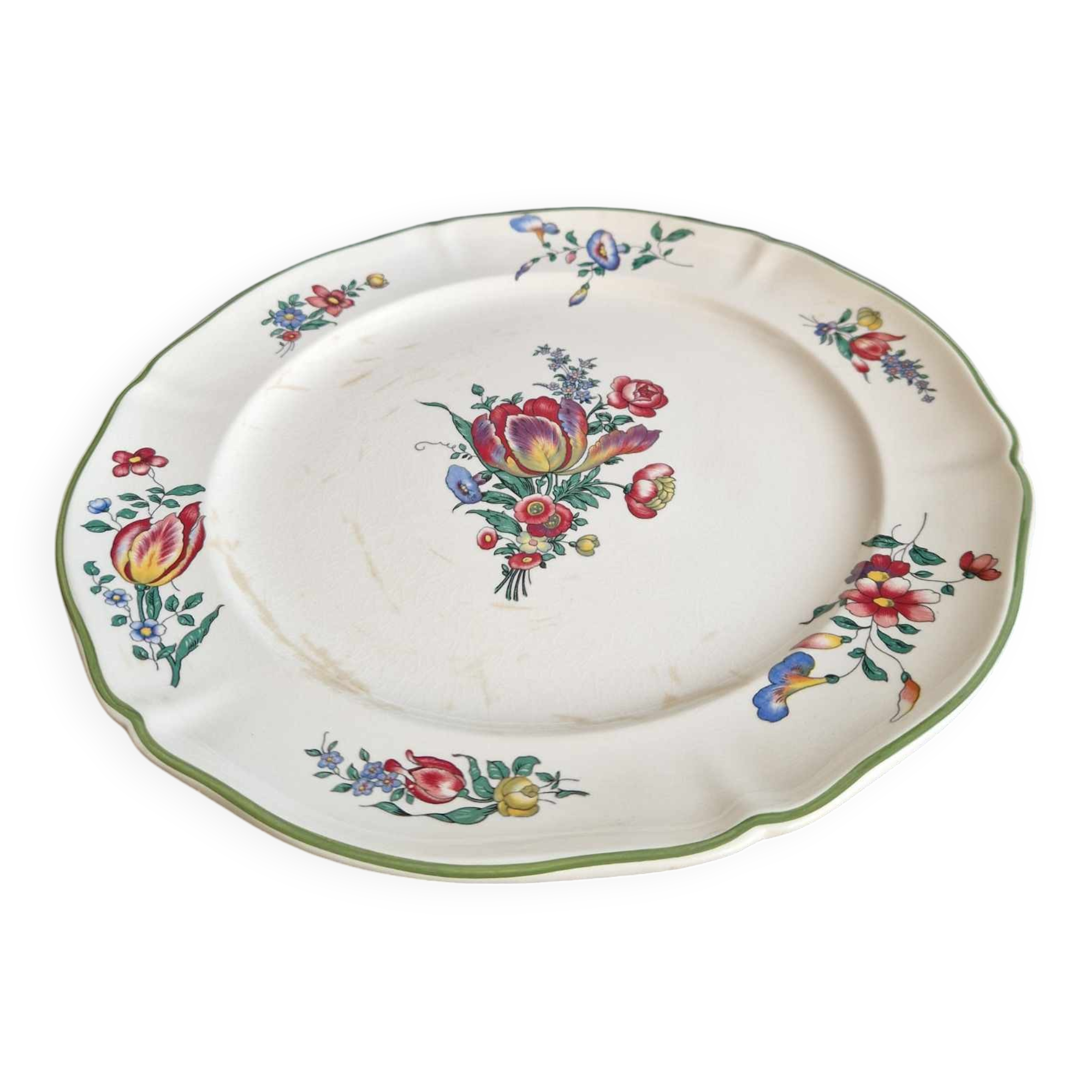 Large round ceramic serving dish Villeroy and Boch Mettlach model 1562.