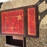 Coffee table on leather