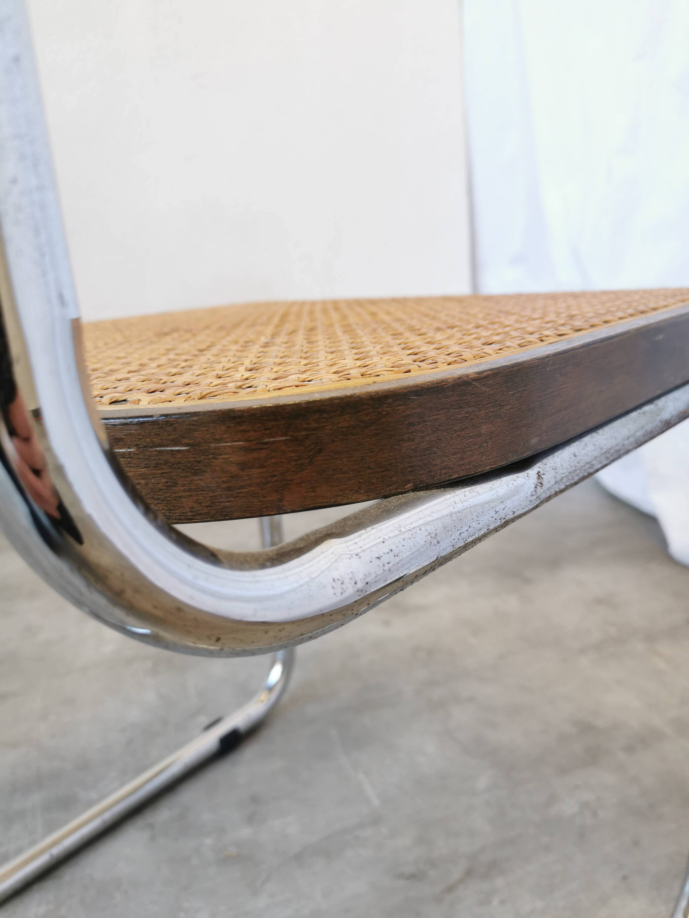 Vintage Cesca Cane Chair: 1970s Italian Mid-Century Modern Dining Office Ch