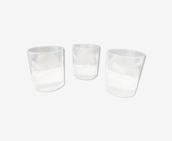 Set of 3 whiskey glasses in Luminarc Model Gerbe Décor Epi. | Selency