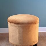 Golden velvet pouf