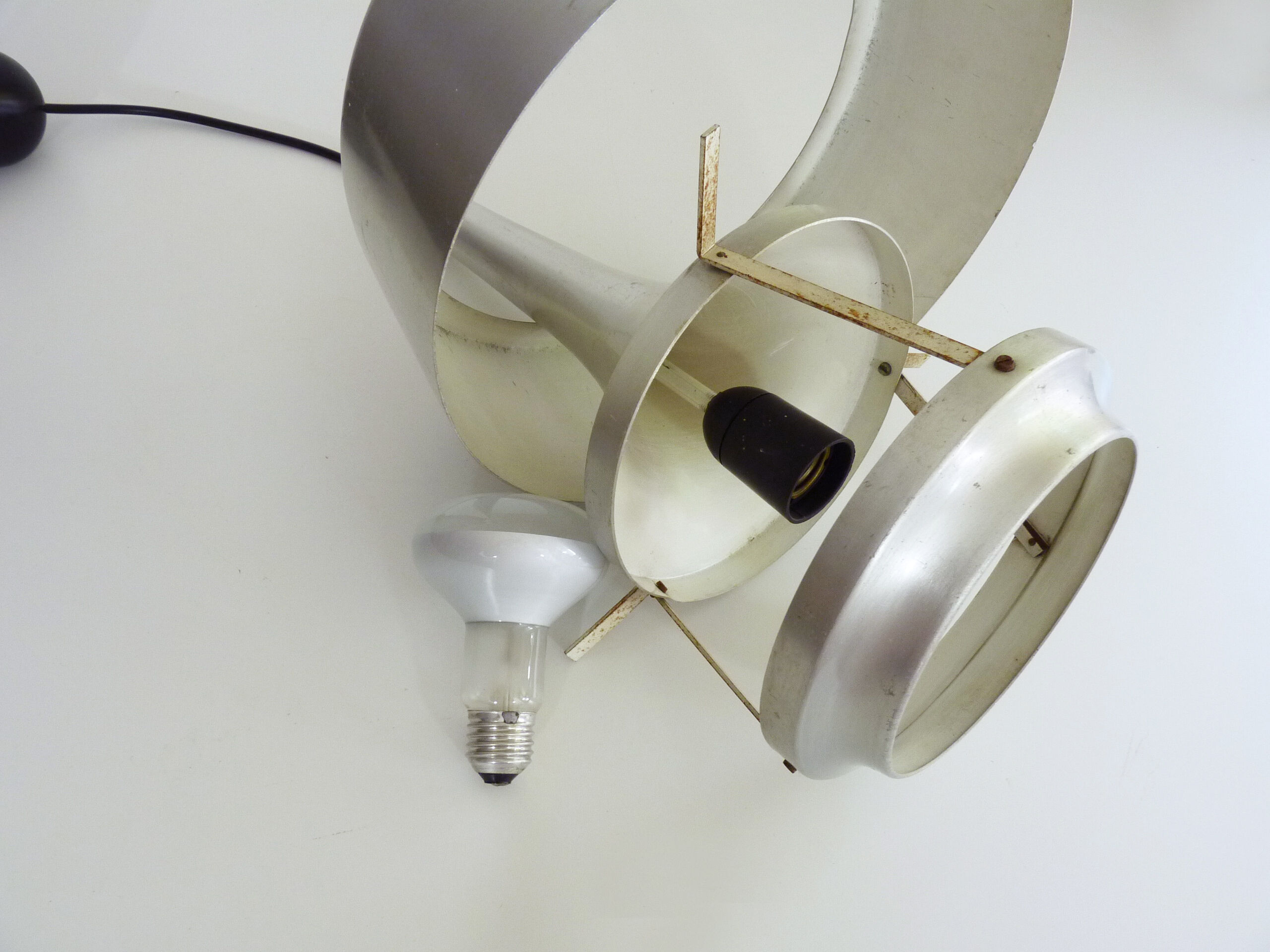 Spage Age brushed aluminum hanging lamp