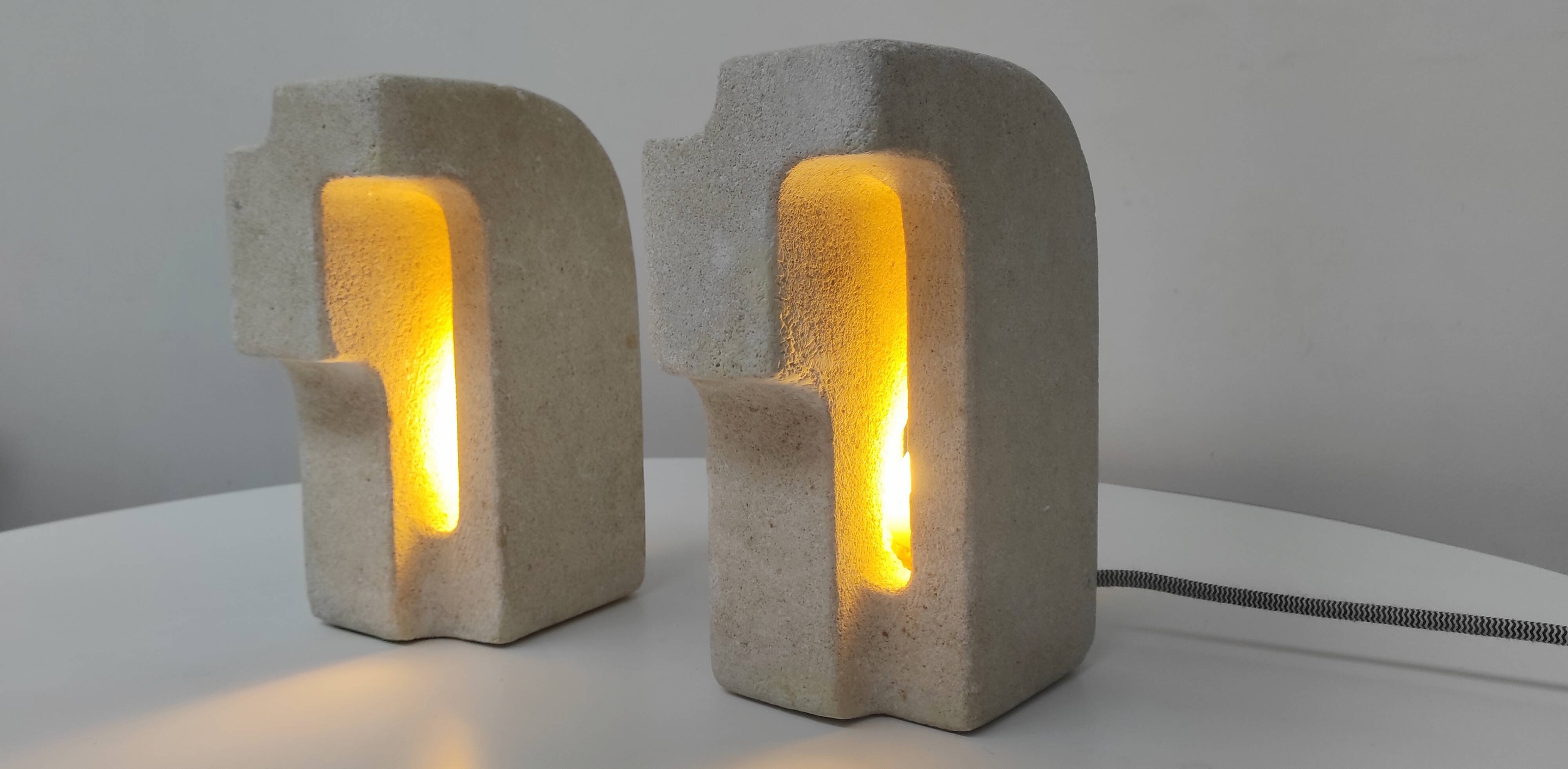Pair of stone lamps. Albert Tormos 1970
