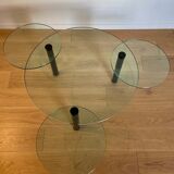 Glass coffee table and black base