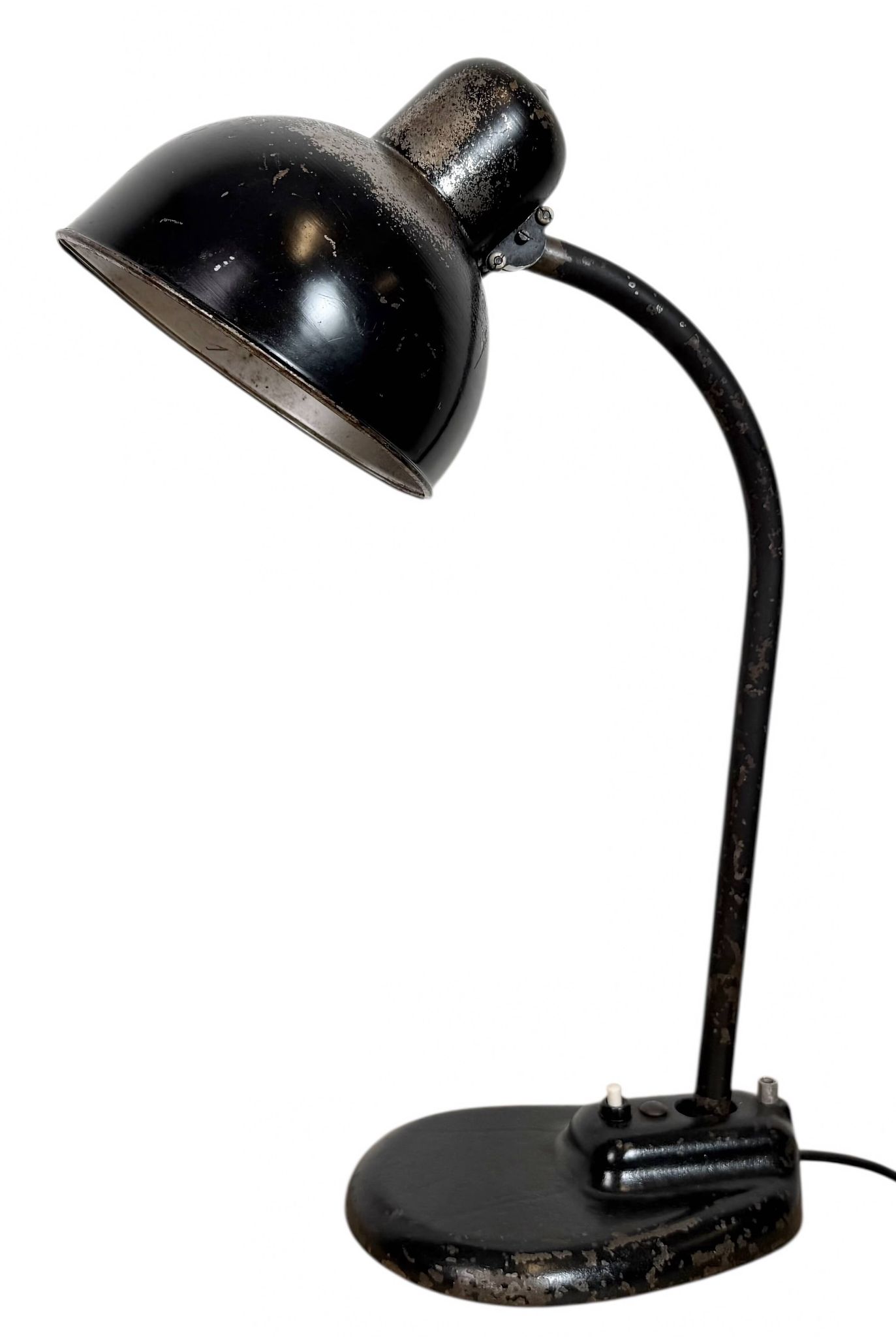 Lampe de table industrielle Bauhaus noire, années 1930