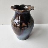 Glazed ceramic vase, signed (signature to be identified)