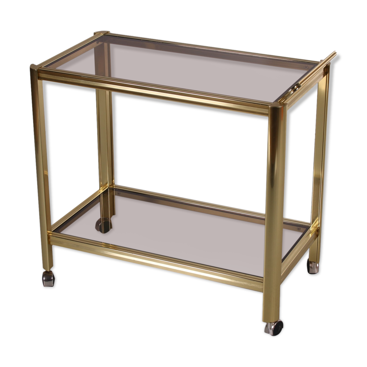 Hollywood Regency trolley with smoked glass