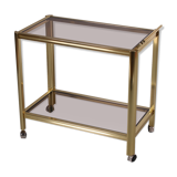 Hollywood Regency trolley with smoked glass