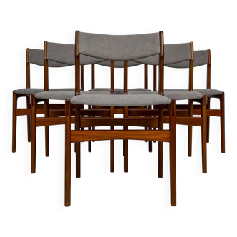 1960s Set of 6 Vintage Danish Teak Dining Chairs by Erik Buch