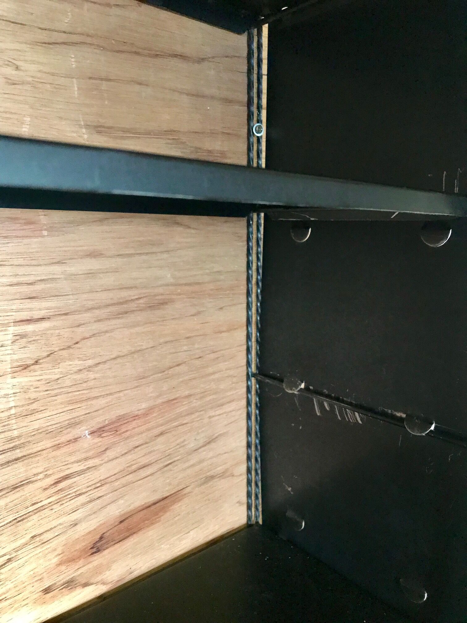 1950s wired wall string shelf