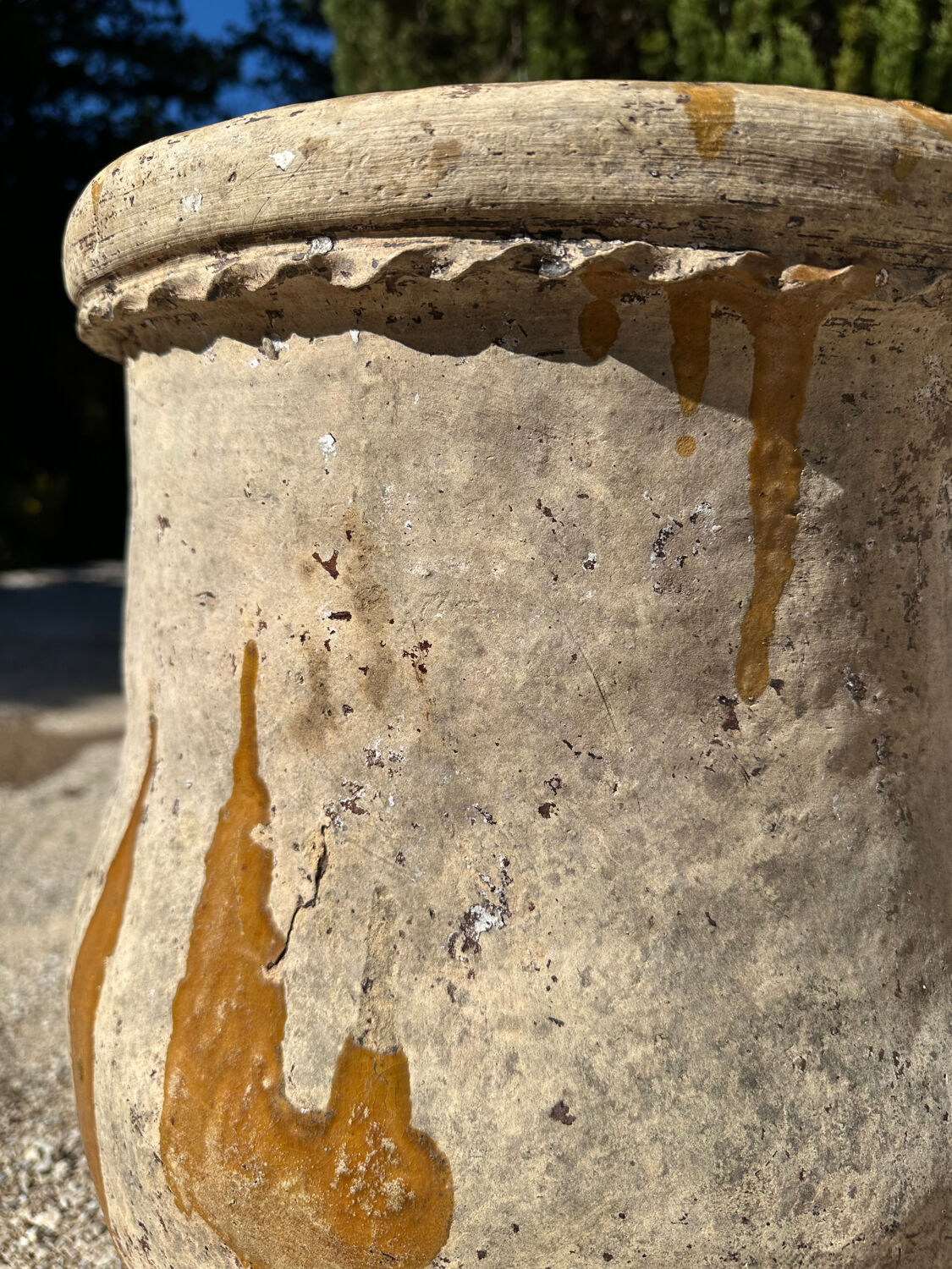 Ancient terracotta pottery jar