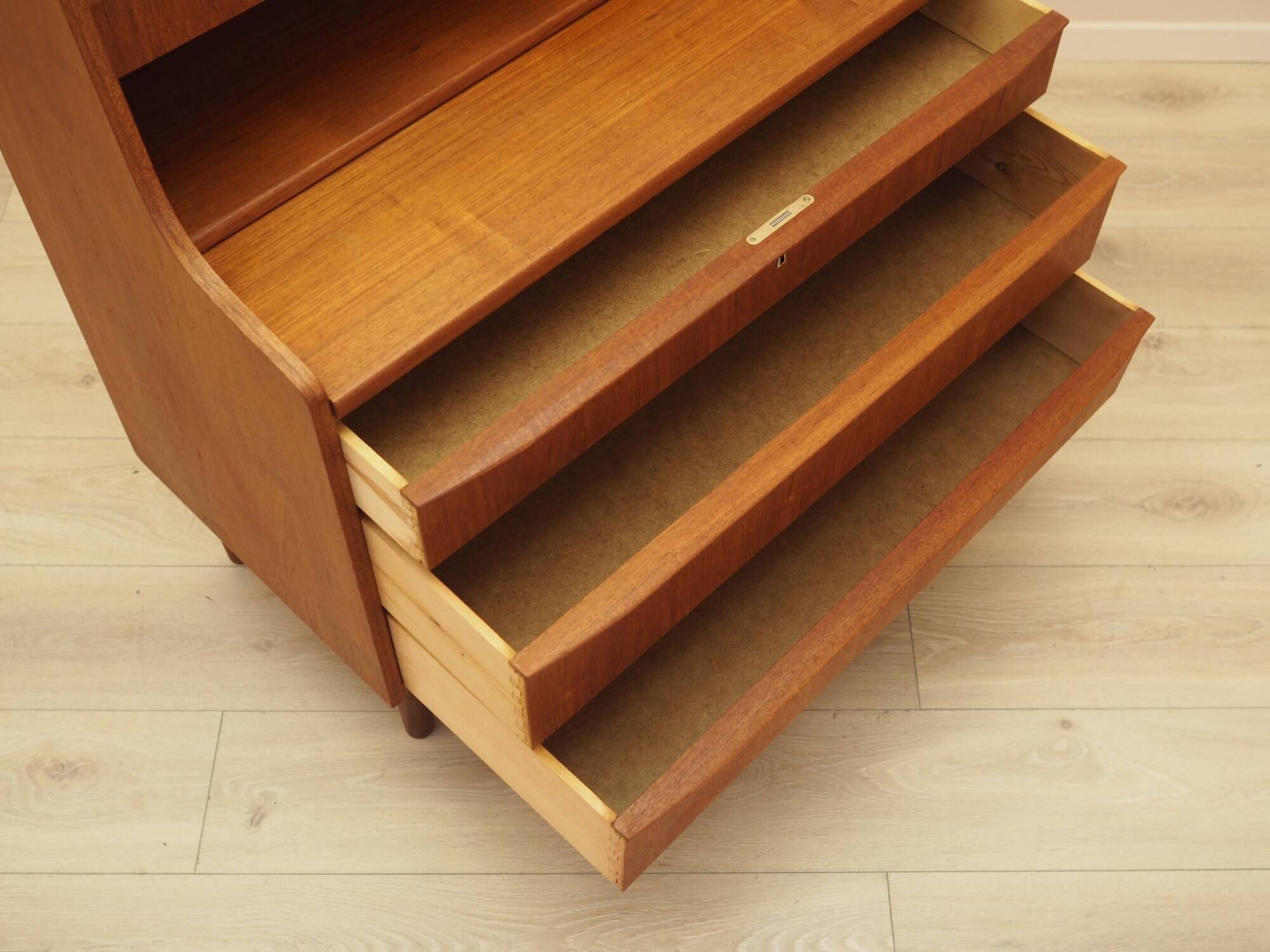 Bureau secrétaire en teck danois avec hutch, années 1970