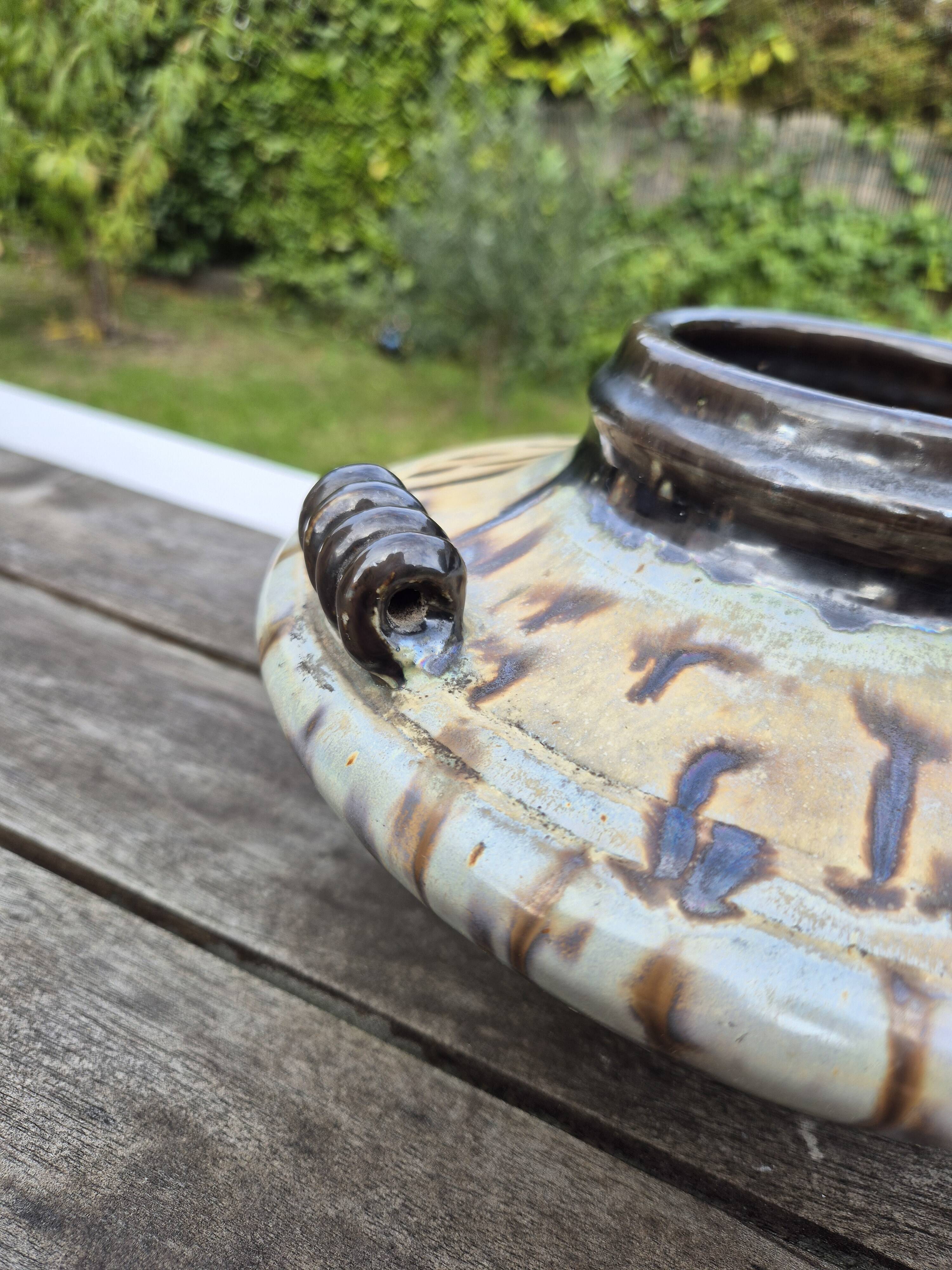 Splendid Organic Stoneware Vase – Signed Gaston Thirot