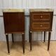 Pair of Louis XVI style bedside tables in mahogany